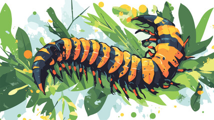 Naklejka premium Giant Centipede Scolopendra Gigantea: Venomous Insect Close-up View