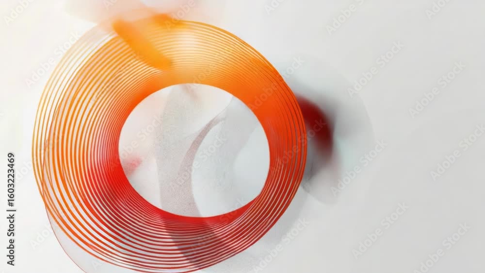 Poster a red and white circular object sitting on a white surface, great for use in designs where bold colo