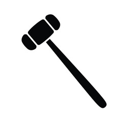 Black gavel icon on white background vector