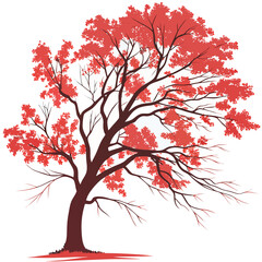 Fototapeta premium vector tree with red leaves