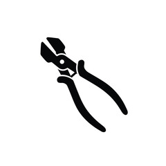 Black wire cutters icon tool silhouette