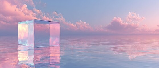 Pink Sky Cityscape Dreamy Pastel Cloudscape and Reflective Structures