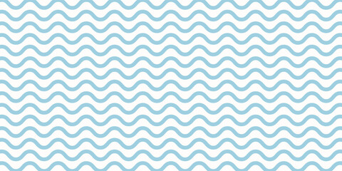 Seamless Wave Pattern, Hand drawn water sea vector background. Wavy beach print, curly grunge paint lines,