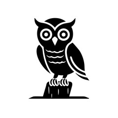  Silhouette of Owl Perched on a Stump