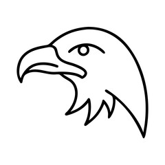 Simple Line Art Depiction of an Eagle Head in Profile View
