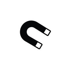 Black horseshoe magnet icon magnetic attraction