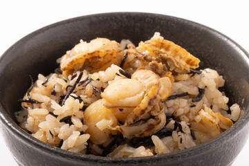 ホタテとひじきの炊き込みご飯