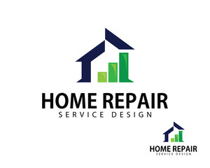 home repair logo creative design concept finance business growth