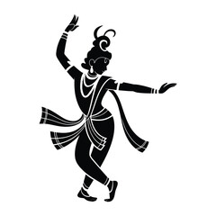 Indian dancer in traditional attire performing traditional costume