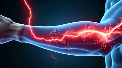 nerve pain, pain triggers, arm discomfort. Neural dysfunction. Nerves react to severe stimulation. Muscle sensitivity increases discomfort levels. Neuropathy impacts daily activities.