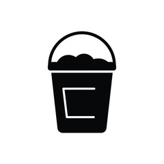Black modeling compound bucket icon white background