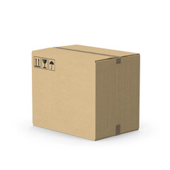 cardboard box on white background