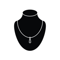 Black necklace bust with pendant jewelry display