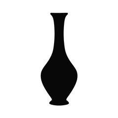 Black tribal vase silhouette white