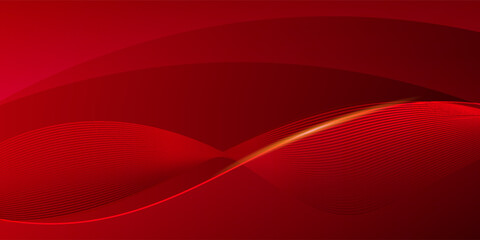 Red Abstract Wave Background with Light Streaks