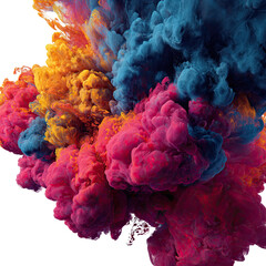 Fototapeta premium Vibrant explosion of swirling colored smoke