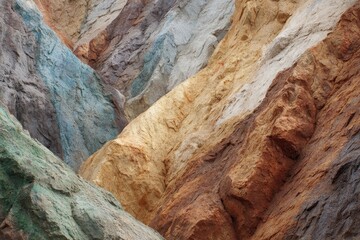 Obraz premium Detailed view of a multicolored rock face