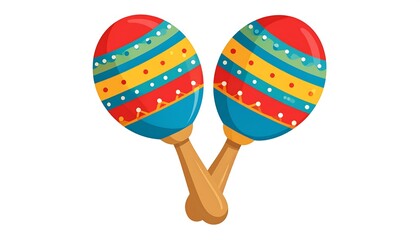 Vibrant Pair of Maracas for Festive Celebrations and Musical Fun Illustration