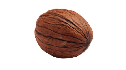 Walnut Isolated on Transparent Background, Close Up