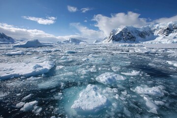 Ice obstructs the waters near James Ross Island Weddell Sea Antarctica