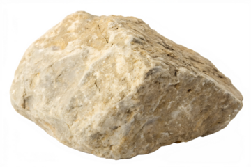 Natural Textured Stone Rock with Cracks and Transparent Background PNG