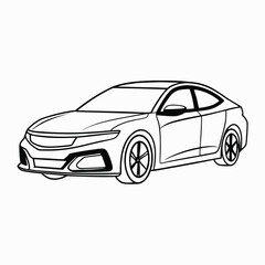 Obraz premium Sleek modern sedan outline automotive vehicle