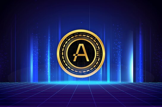 aleo virtual currency images on digital background. 3d illustration