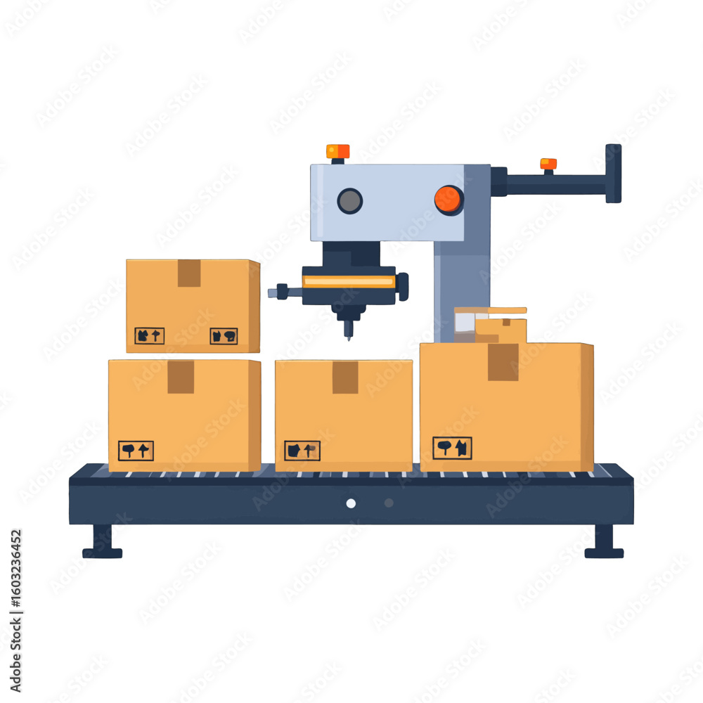 Poster automated cardboard box handling system