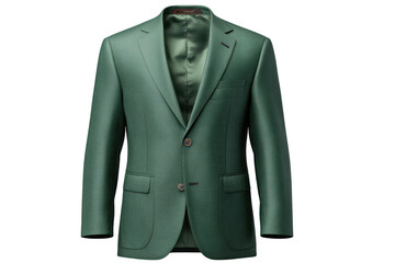 Elegant teal green men s blazer with classic button closure isolated on transparent background