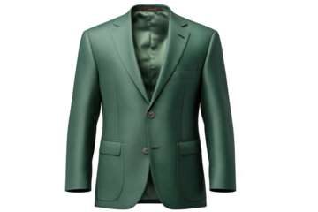 Elegant teal green men s blazer with classic button closure isolated on transparent background
