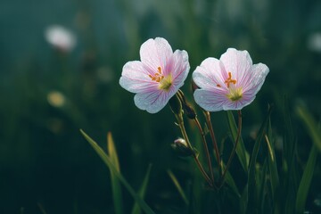 Obraz premium Lovely paired blooms in a vast meadow