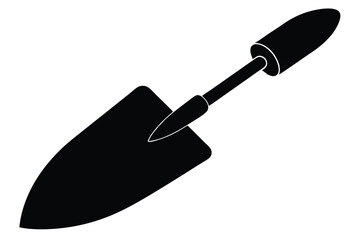 Black Garden Trowel Silhouette Hand Tool for Planting and Small Gardening Tasks, Minimalist Design