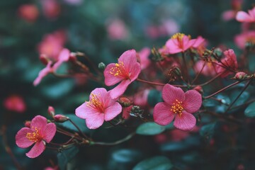 Obraz premium Lovely pink blossoms emerging