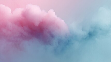 Fototapeta premium Dreamy cotton candy clouds, a soft blend of pink and blue evokes serenity