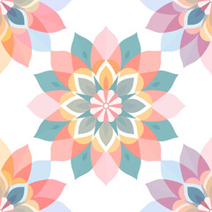 Delicate Floral Mandala Pattern Seamless Repeating Design
