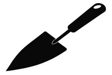 Silhouette Image of a Garden Trowel with Handle and Hole for Hanging Storage