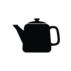 Black teapot icon white background