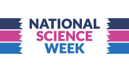 National Science Week text with side lines on a White background. Which is observed every year in August to celebrate National Science Week.