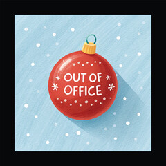 new year card with christmas balls