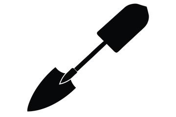 Black Silhouette of a Trowel for Gardening, Planting, or Small Projects Tooling Needs
