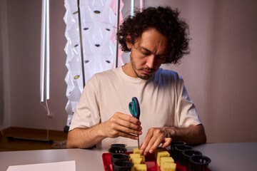 Hands Skillfully Managing Hydroponic Growing Medium with Exact Precise Careful Techniques