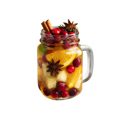Festive Cranberry Apple Sangria in Mason Jar