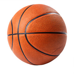 Classic Orange Basketball with Textured Surface on Transparent Background PNG