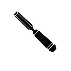 Black chisel icon on white background tool carving