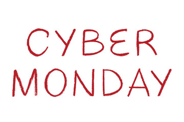 Cyber monday lettering Handwritten word Modern brush calligraphy Template for marketing ad, print, web, banner, poster, flyer Ink illustration