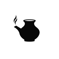 Black pottery lamp with smoke icon