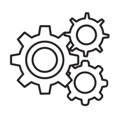 Three interlocking gears symbolizing mechanical systems and collaboration