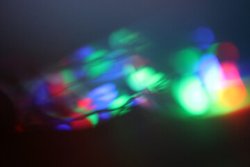 Smoke Abstract blur soft focus blinking light flash background. Light and shadow rainbow rays...