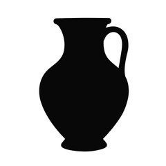 Ancient black jug silhouette vessel