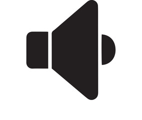Black Silhouette of a Speaker Icon with Rounded Edges